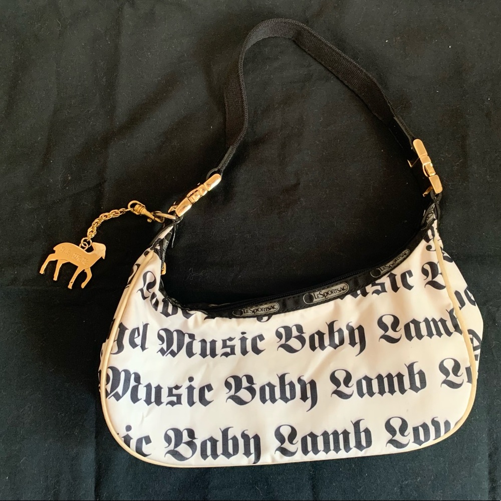 LeSportSac LAMB mino hobo white with gold